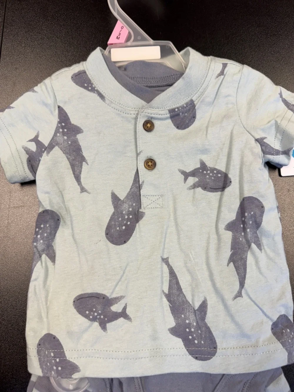 Carter's Light Blue Shark Print Toddler Matching Set - Picture 2 of 8